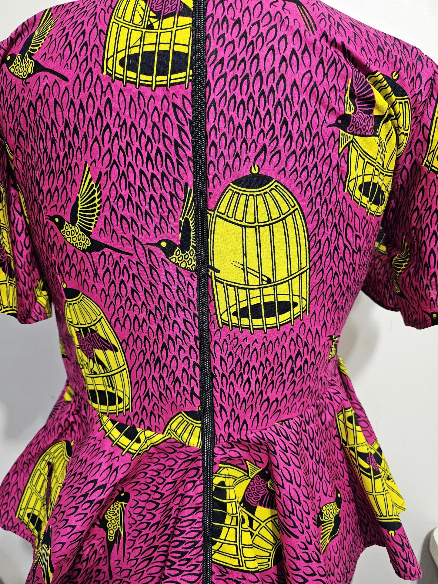 African Peplum Top, Flare sleeves