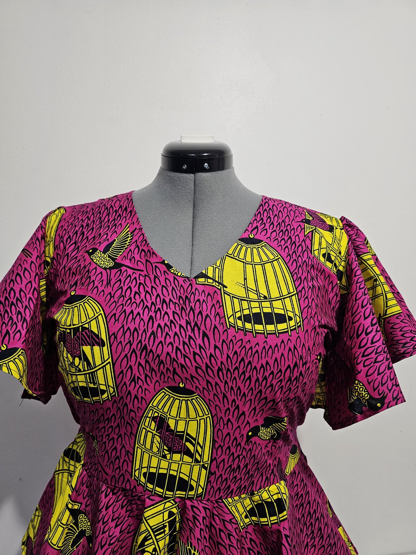 African Peplum Top, Flare sleeves