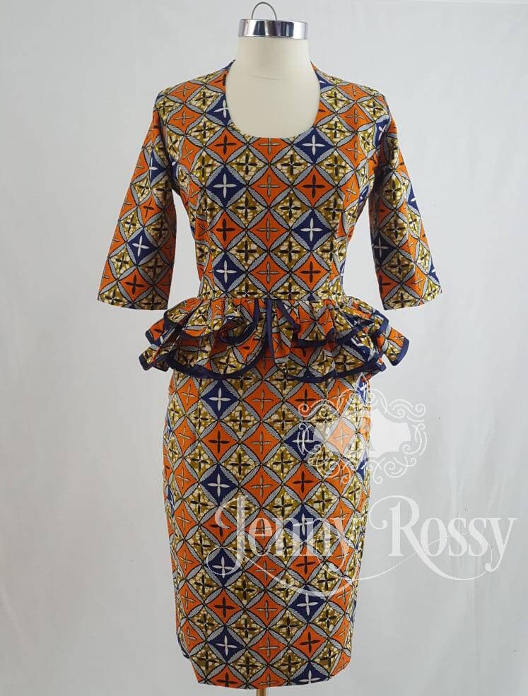 Ankara Dress, African clothing, body fit  Midi dress, quarter sleeve dress,African dress,Ankara Midi dress