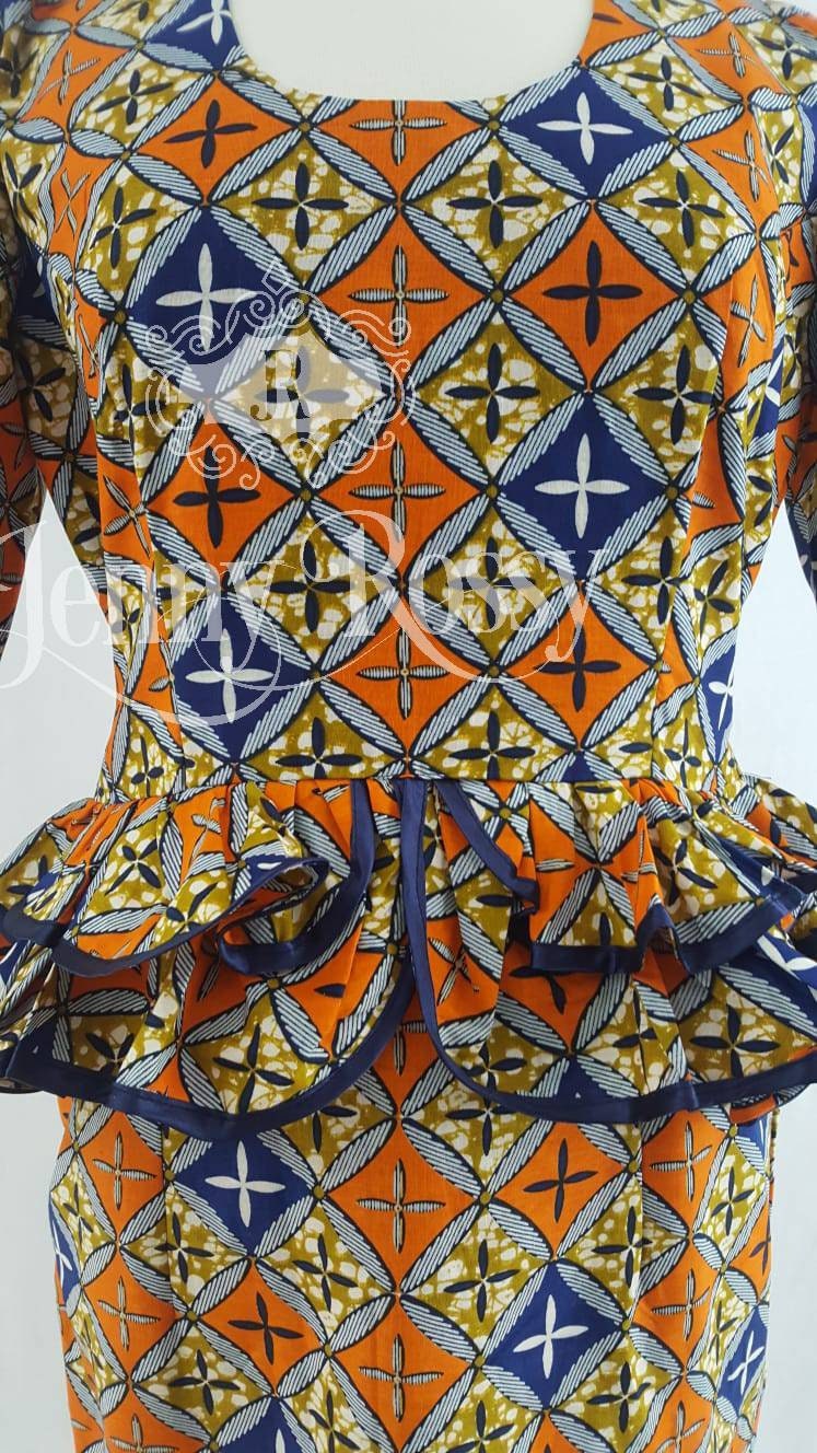 Ankara Dress, African clothing, body fit  Midi dress, quarter sleeve dress,African dress,Ankara Midi dress