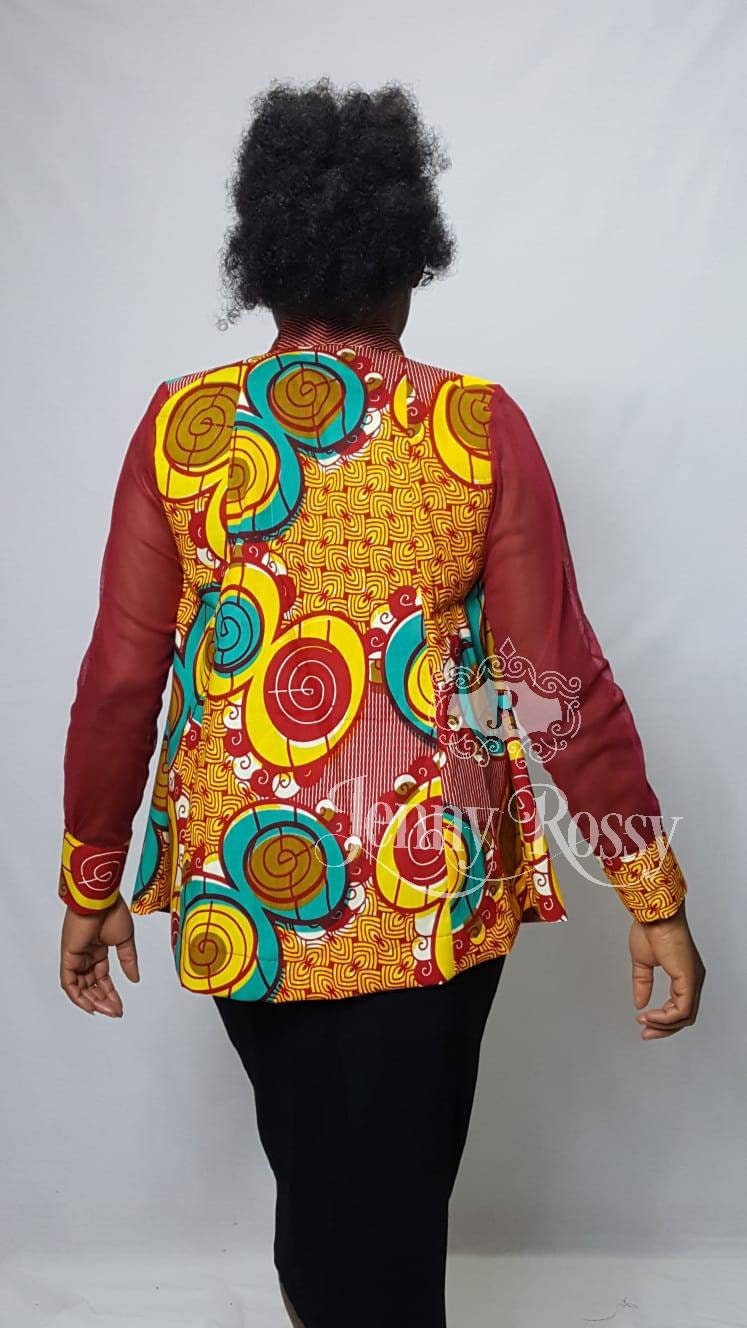 African Clothing, Wrap Top ,Ankara Top