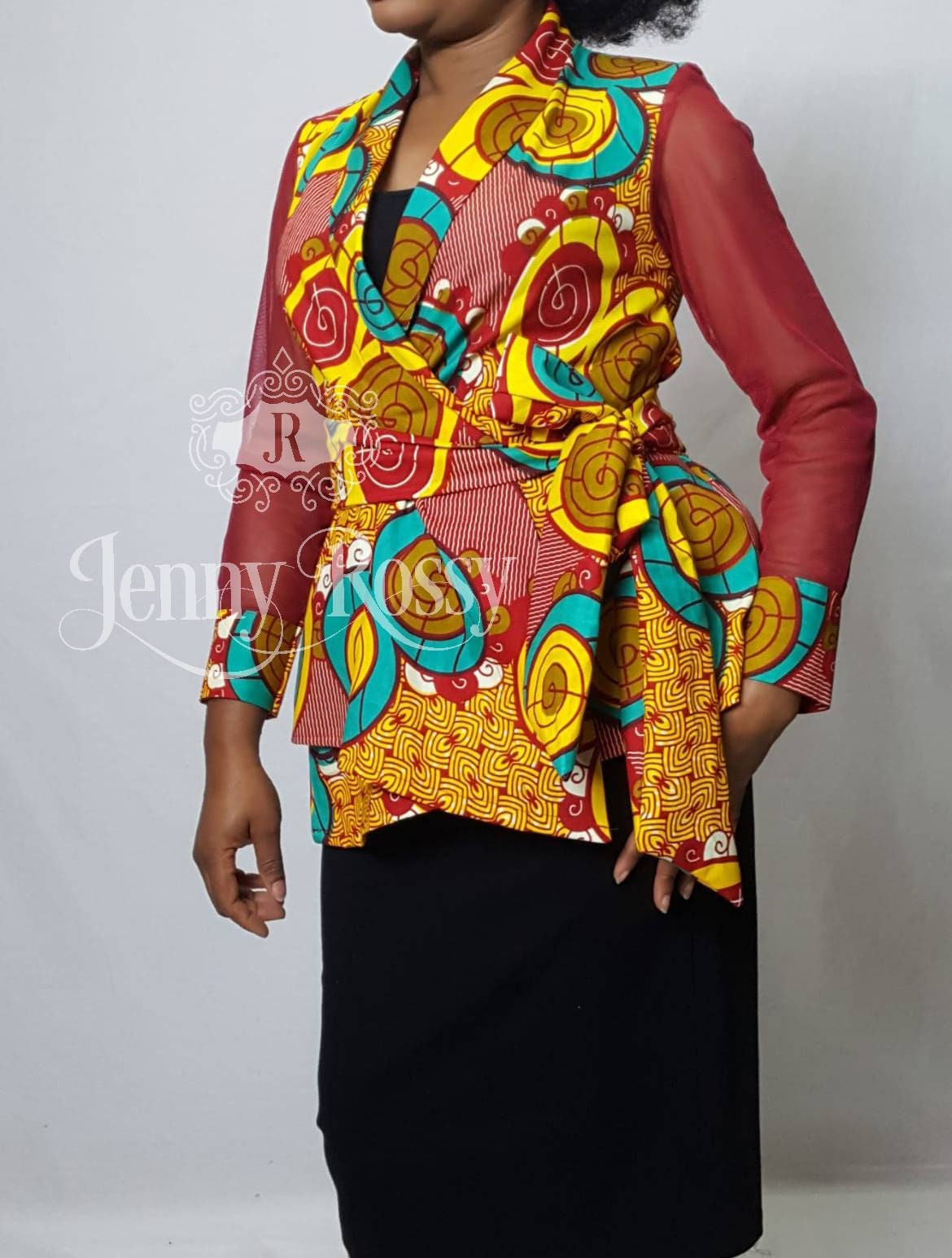 African Clothing, Wrap Top ,Ankara Top