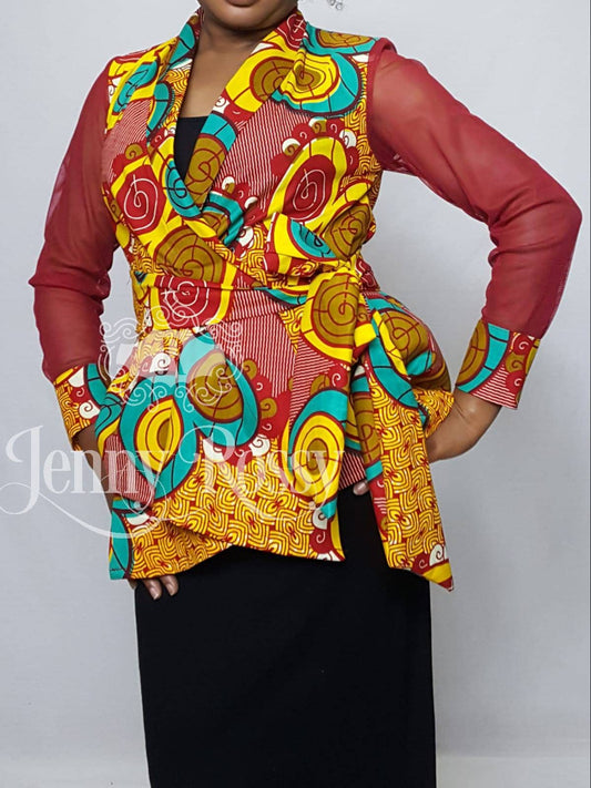 African Clothing, Wrap Top ,Ankara Top