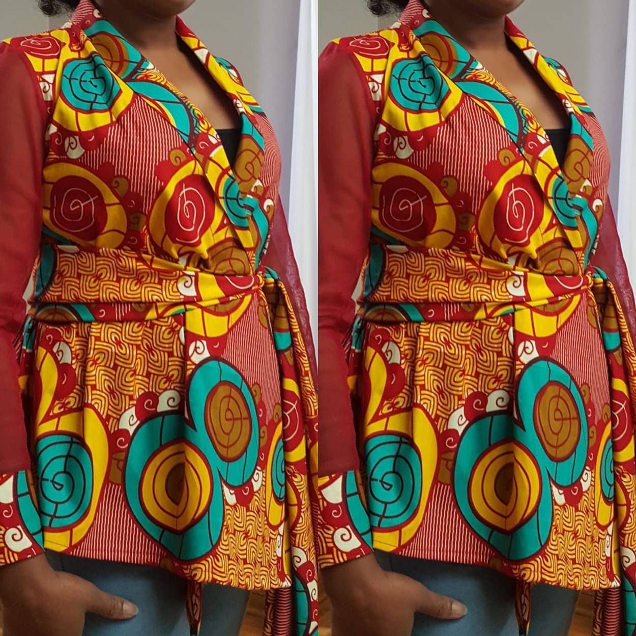 African Clothing, Wrap Top ,Ankara Top