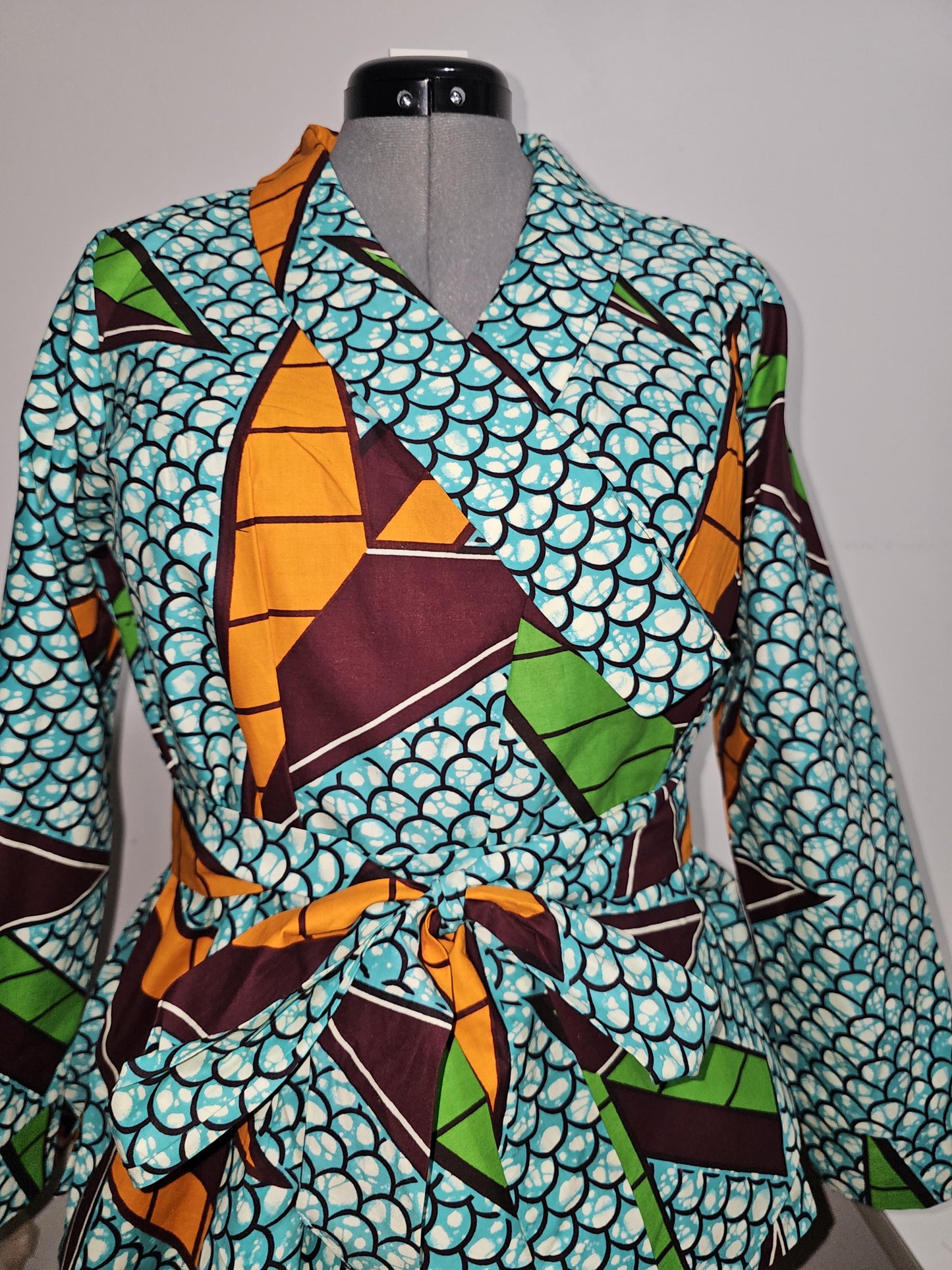 Ankara blazer? Wrap Around Blazer,African peplum top, Long sleeves belted  Top ,African  clothing