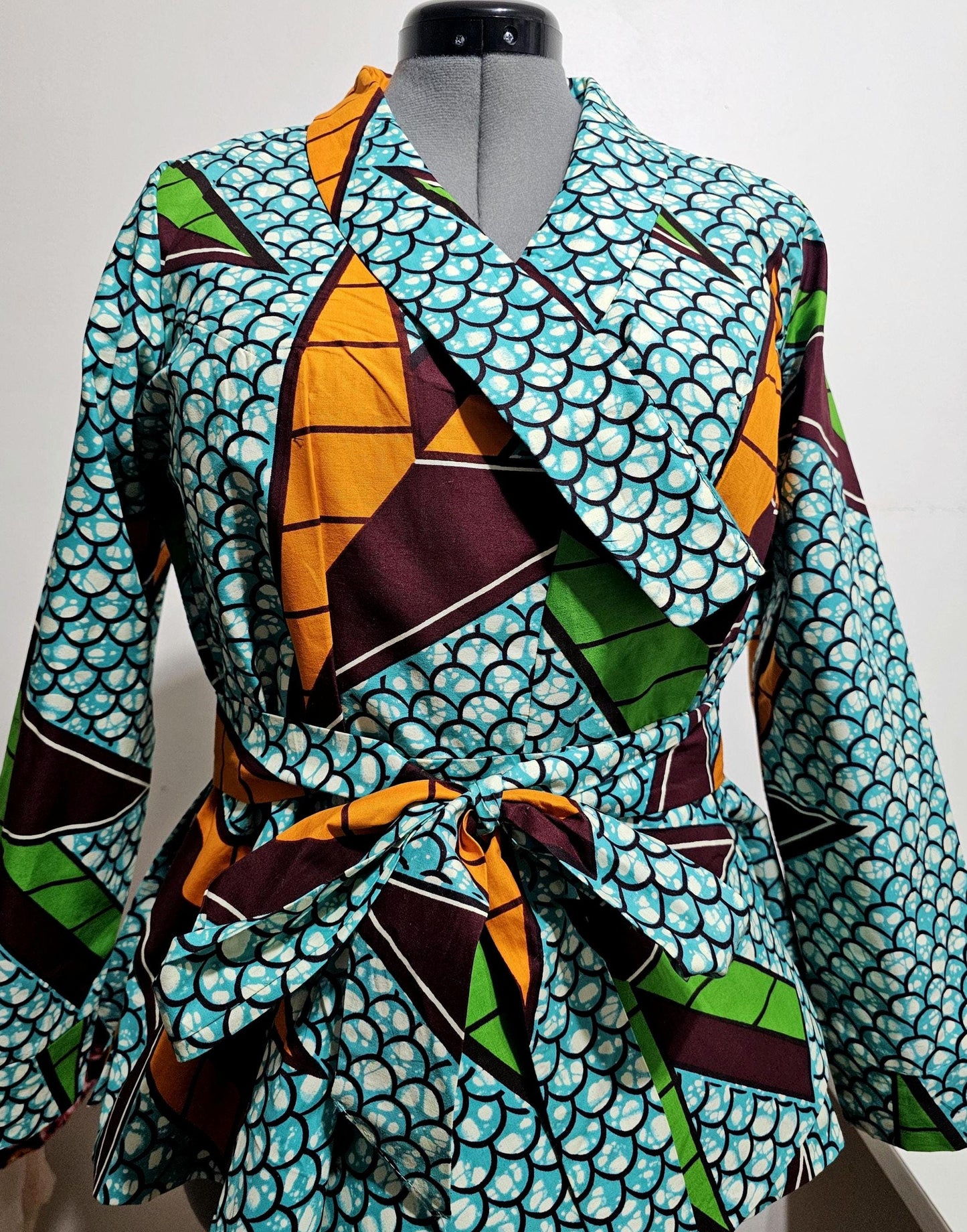 Ankara blazer? Wrap Around Blazer,African peplum top, Long sleeves belted  Top ,African  clothing