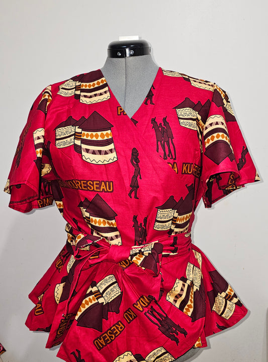 African Peplum Top, African Top, Ankara Top